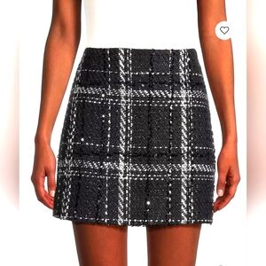 ⚘️ Maris Sequined Plaid Tweed Mini Skirt
